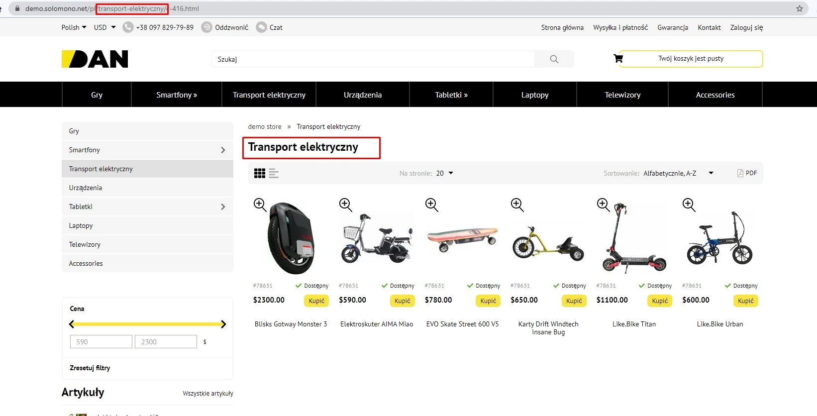 Wtyczka SEO-friendly linki - na platformie do szybkiego tworzenia sklepów internetowych osCommerce Solomono - 1 SEO-friendly linki - 1